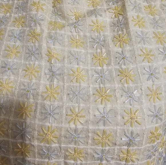 🧨Vintage Oscar De La Renta Beaded Jeweled Star Burst 100% Silk Top - Picture 3 of 8